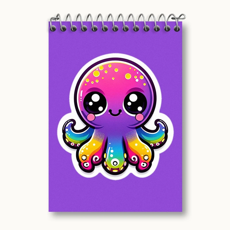 دفتر یادداشت 50 برگ خندالو مدل هشت پا کیوت کد N1450