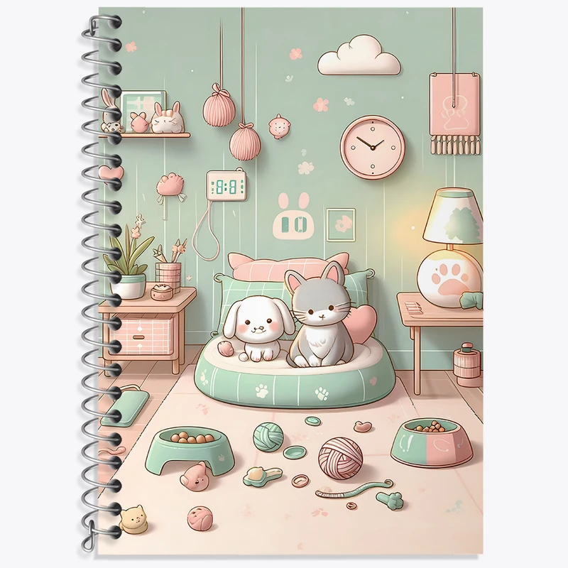 دفتر نت موسیقی 50 برگ خندالو طرح سگ و گربه کیوت کد N4045