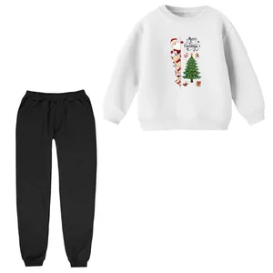 ست سویشرت و شلوار راحتی بچگانه مدل بابانوئل و گوزن کریسمس کد 1  