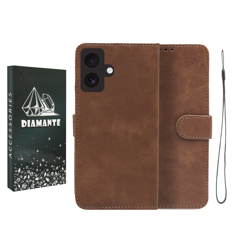  کیف کلاسوری دیامانته مدل Bandaviz bk مناسب برای گوشی موبایل اپل iPhone 16 به همراه بندآویز