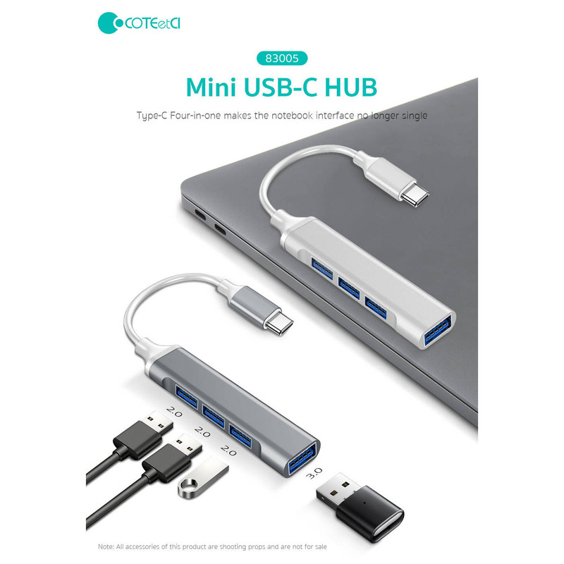 هاب 4 پورت USB-C کوتتسی مدل 83005