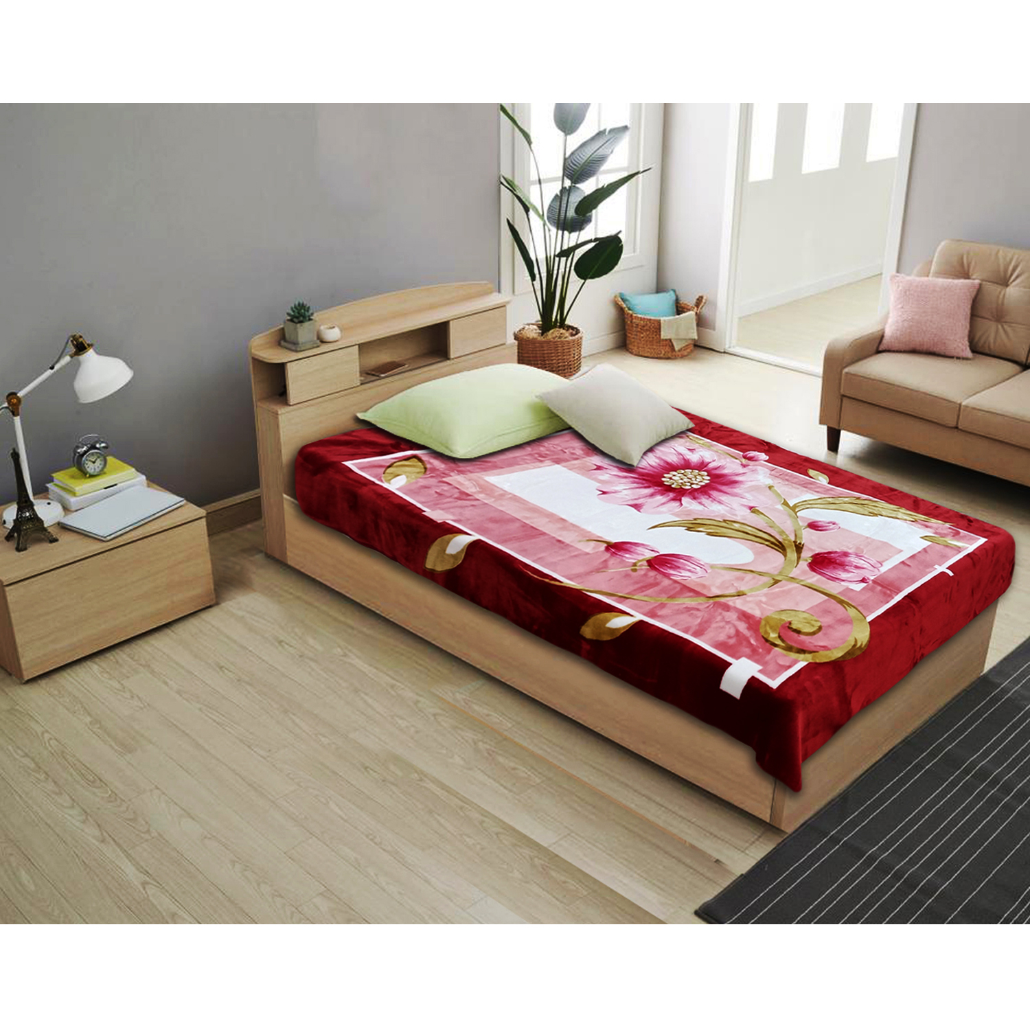 پتو گلبافت کد CC-23404 یکنفره سایز 220×160 سانتی متر