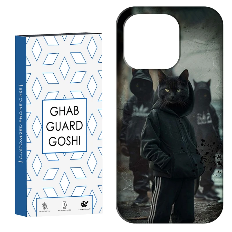 کاور قاب گارد گوشی طرح گربه سیاه کد Dimo-356 مناسب برای گوشی موبایل اپل IPHONE 15 PRO MAX   