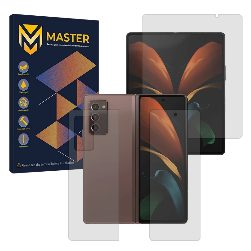 محافظ صفحه نمایش شفاف مستر مدل Resistant مناسب برای گوشی موبایل سامسونگ Galaxy Z Fold 2 به همراه محافظ پشت گوشی