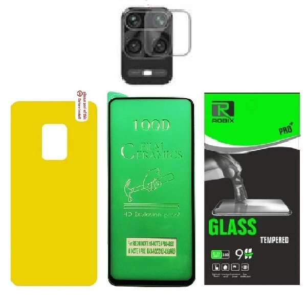 محافظ صفحه نمایش وپشت گوشی روبیکس مدلCR-Note9Sمناسب برای گوشی موبایل شیائومی NOTE 9S به همراه محافظ لنز دوربین