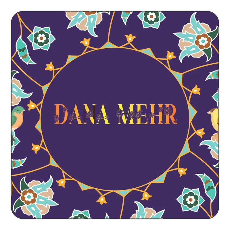 مگنت کاکتی طرح اسم دانامهر dana mehr مدل گل و بلبل کد mg12635