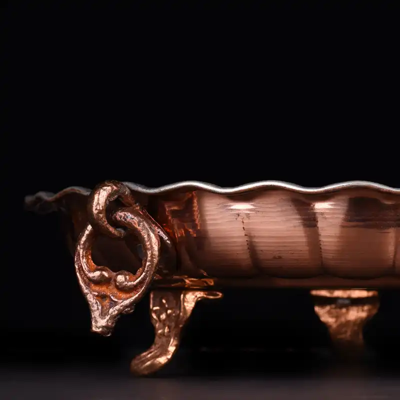 سینی مسی مدل انگشتی پایه کوتاه زنجان کد 25