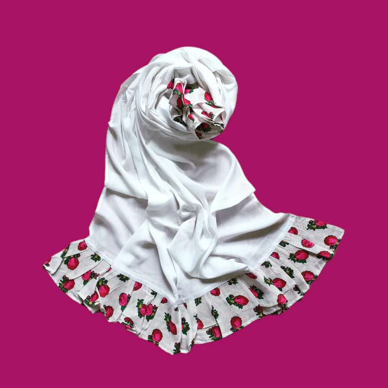 شال زنانه مدل وال نخی چیندار حاشیه موهر