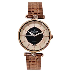 ساعت مچی عقربه ای زنانه مدل بندفلزی شیشه تراش ضدآب رنگ ثابت کد 0016