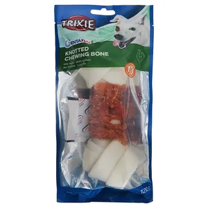تشویقی سگ تریکسی مدل knotted chewing bone با طعم مرغ وزن 120 گرم