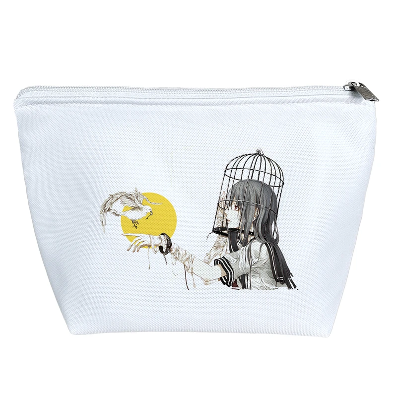 کیف لوازم آرایش دخترانه خندالو مدل دختر انیمه ای کد 1464