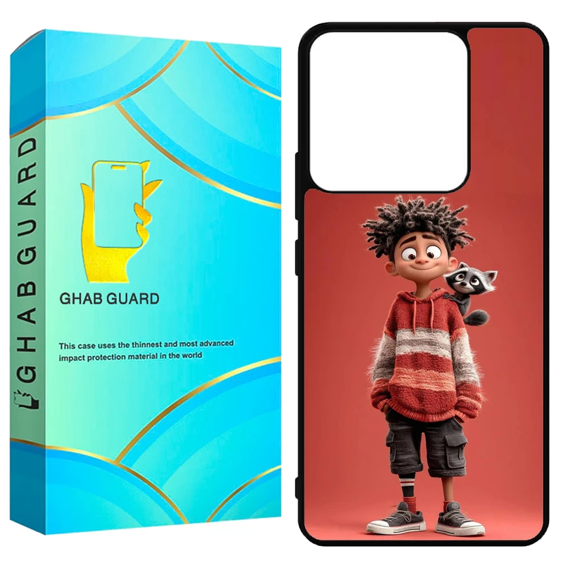 کاور قاب گارد طرح پسر و راکون مدل GN144 مناسب برای گوشی موبایل شیائومی Redmi Note 14 4G