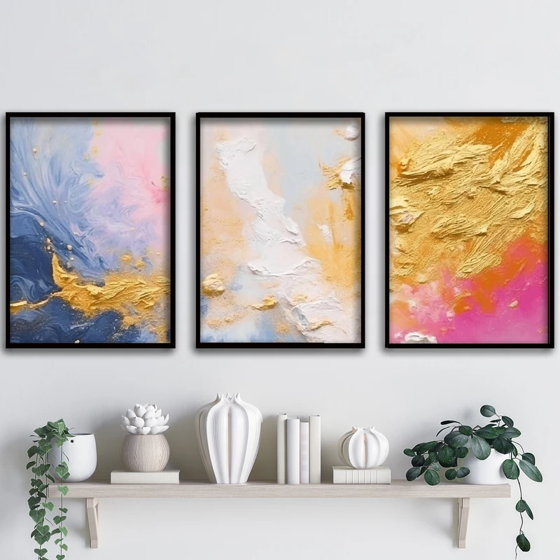 تابلو آتریسا طرح آبستره مدل ATA76 مجموعه 3 عددی