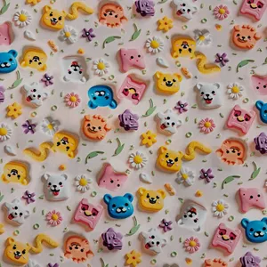 پارچه لباس عرض 1.5 متر مدل عروسکی رنگ کرم