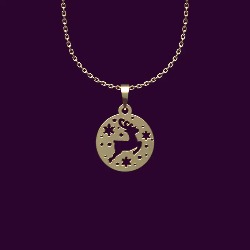 گردنبند طلا 18 عیار زنانه مدوپد مدل  طرح کریسمس کد NN1035