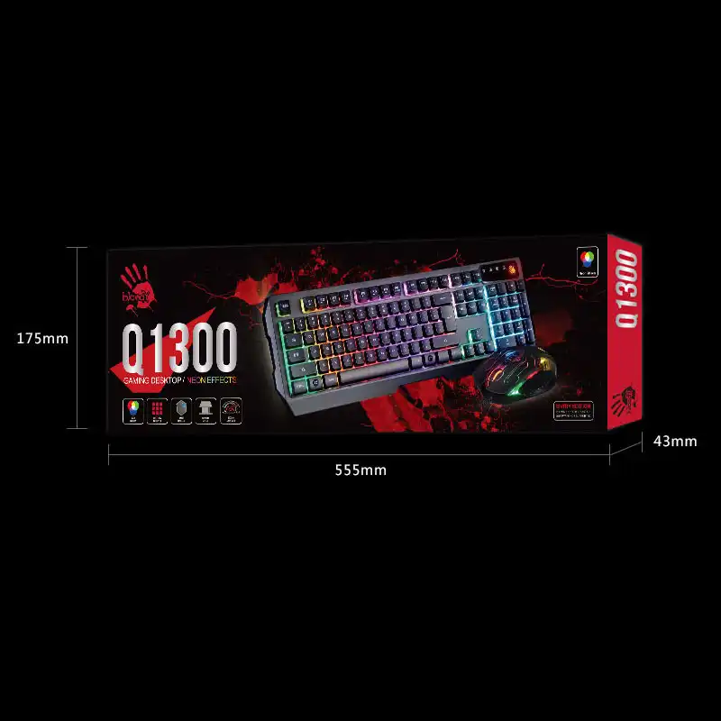 کیبورد و ماوس مخصوص بازی بلادی مدل Q1300