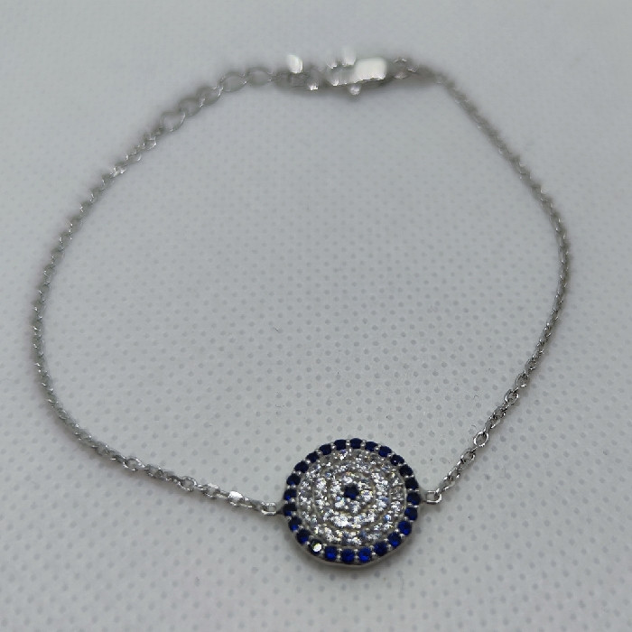 دستبند نقره زنانه مدل چشم نظر کد 2352