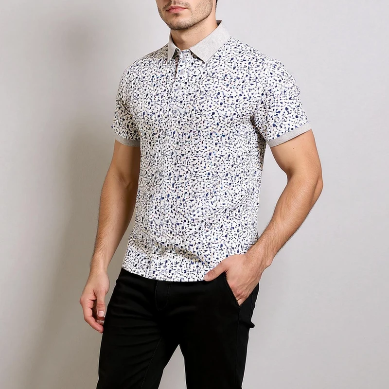 پولوشرت آستین کوتاه مردانه تاپیک مدل ضدتعریق دیما رنگ طوسی