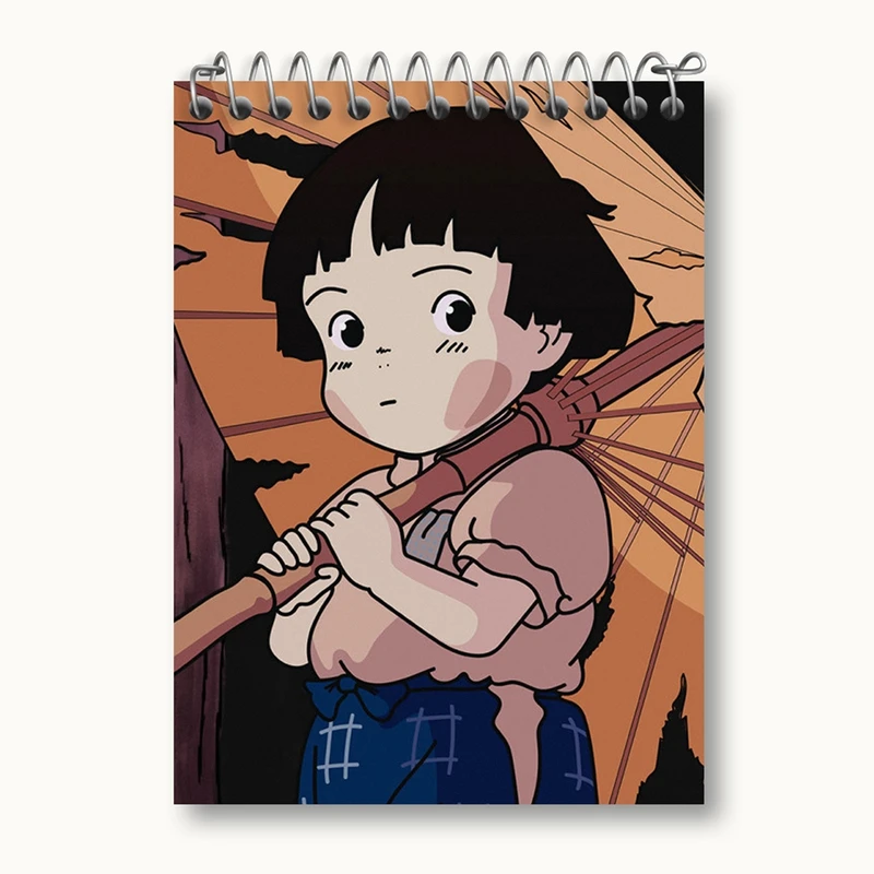 دفتر یادداشت 50 برگ خندالو مدل ستسوکو انیمیشن گورستان کرم های شب تاب کد 13701