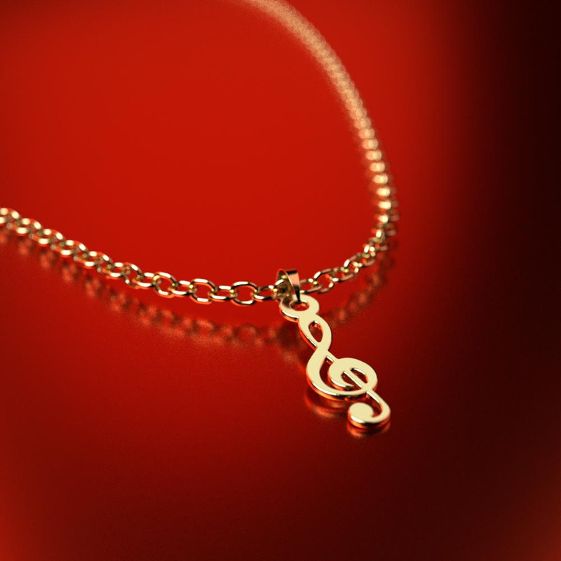 آویز گردنبند طلا 18 عیار زنانه مدوپد مدل نت موسیقی کد PA1-10873