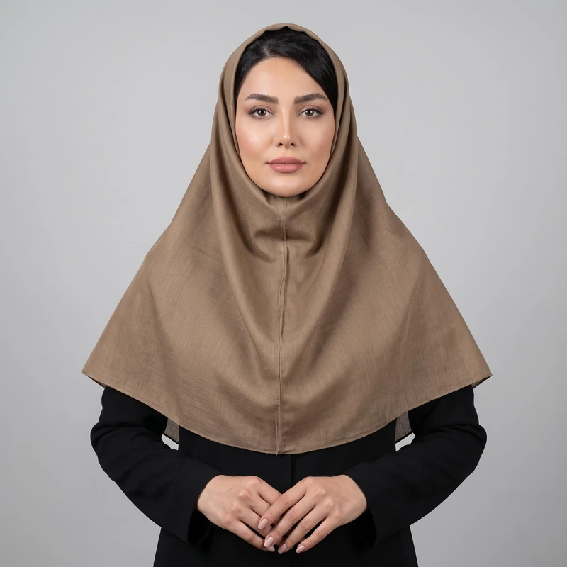 مقنعه مدل 90 کد 08 رنگ کرم سایز 85 سانتی متر