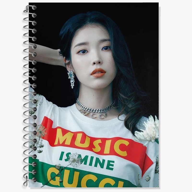 دفتر زبان 50 برگ خندالو مدل دو خط طرح آیو IU کد 19766