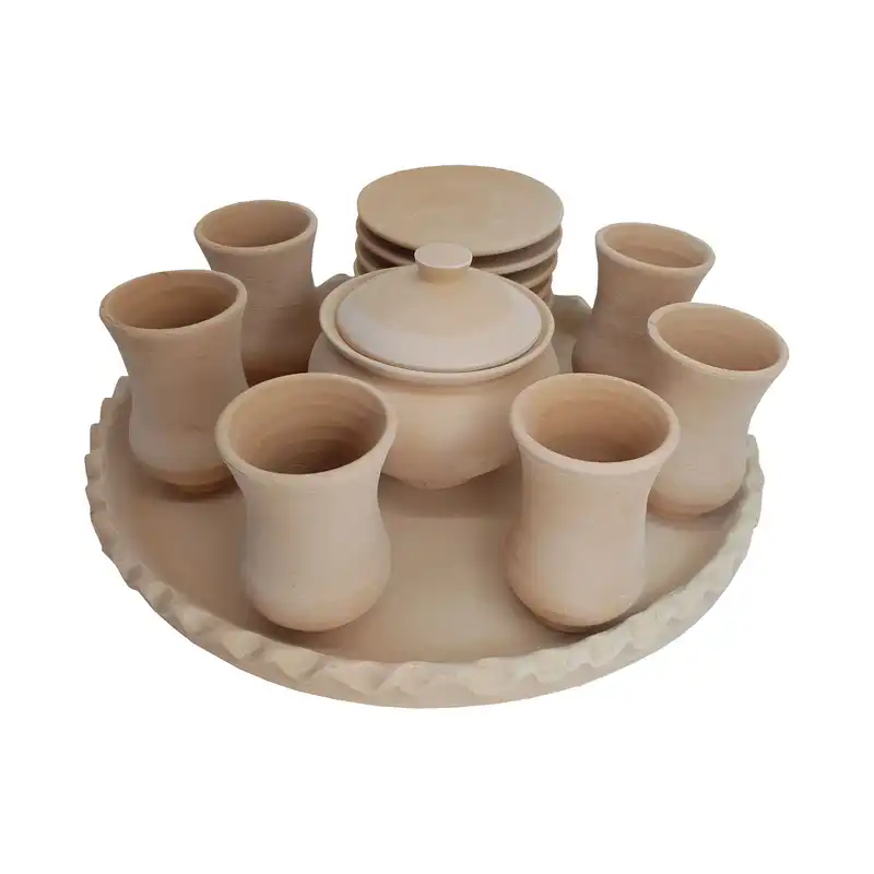 سرویس چای خوری سفالی 15 پارچه طرح شاه عباسی کد CHSh1015