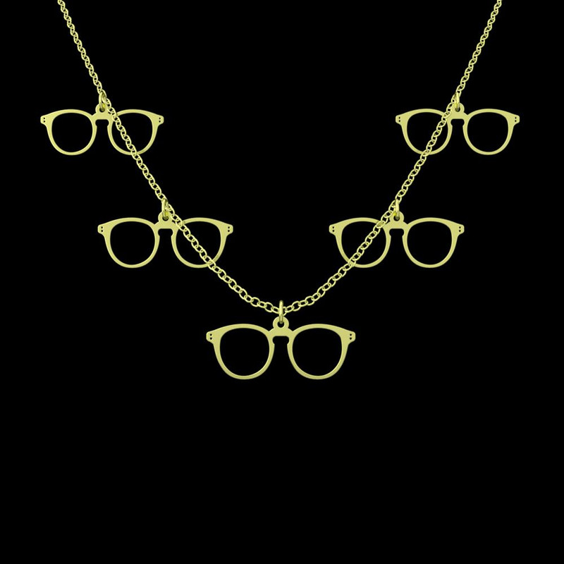گردنبند طلا 18 عیار زنانه مدوپد مدل عینک کد RNA17394
