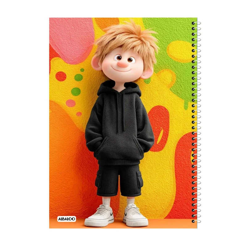 دفتر مشق 100 برگ آلبالو طرح فانتزی کد 2217