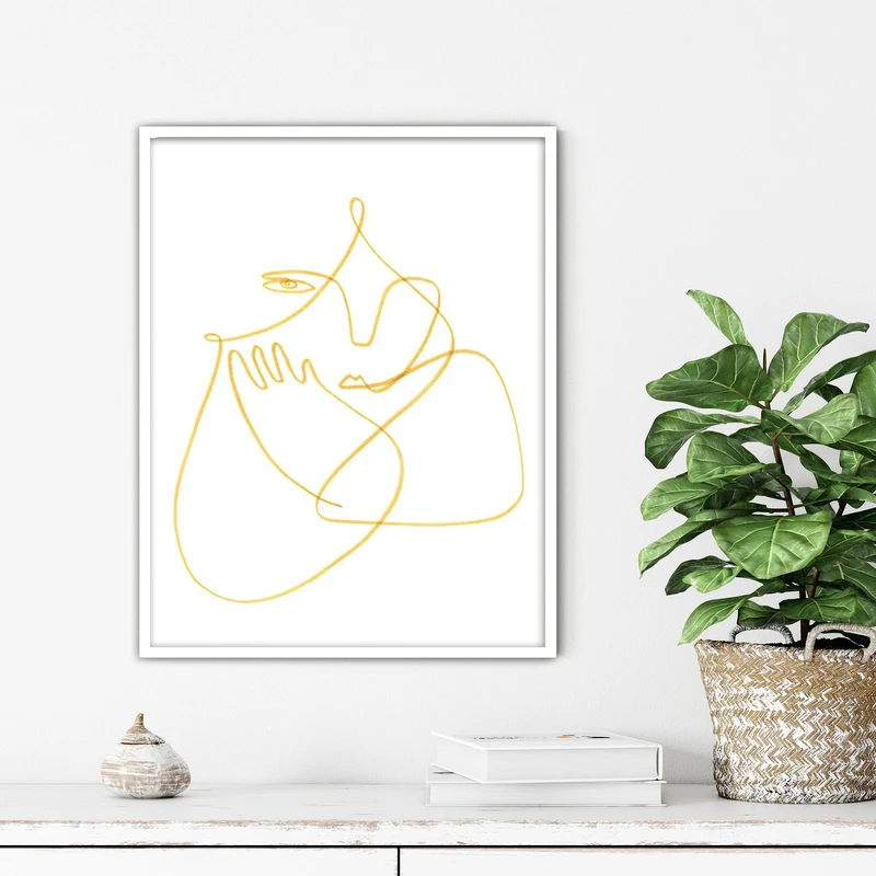 تابلو آتریسا طرح لاین آرت مدرن مدل ATFL41 فریم سفید