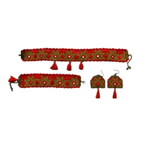 ست زیورآلات سوزن دوزی بلوچی کد E51 مجموعه 4 عددی 