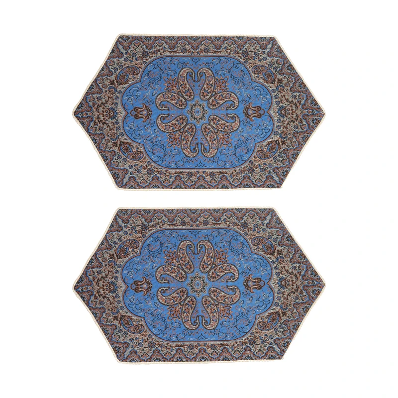 رومیزی ترمه مدل نسترن کد U45-25 بسته 2 عددی