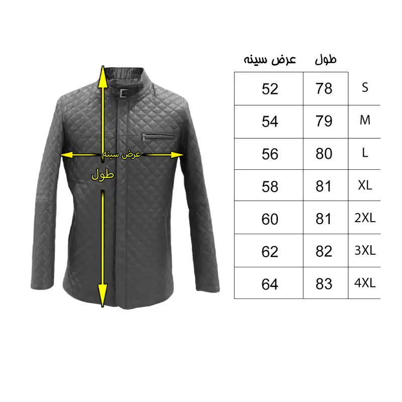 کت چرم مردانه سرزمین چرم مدل شرلوک کد 151019 رنگ مشکی