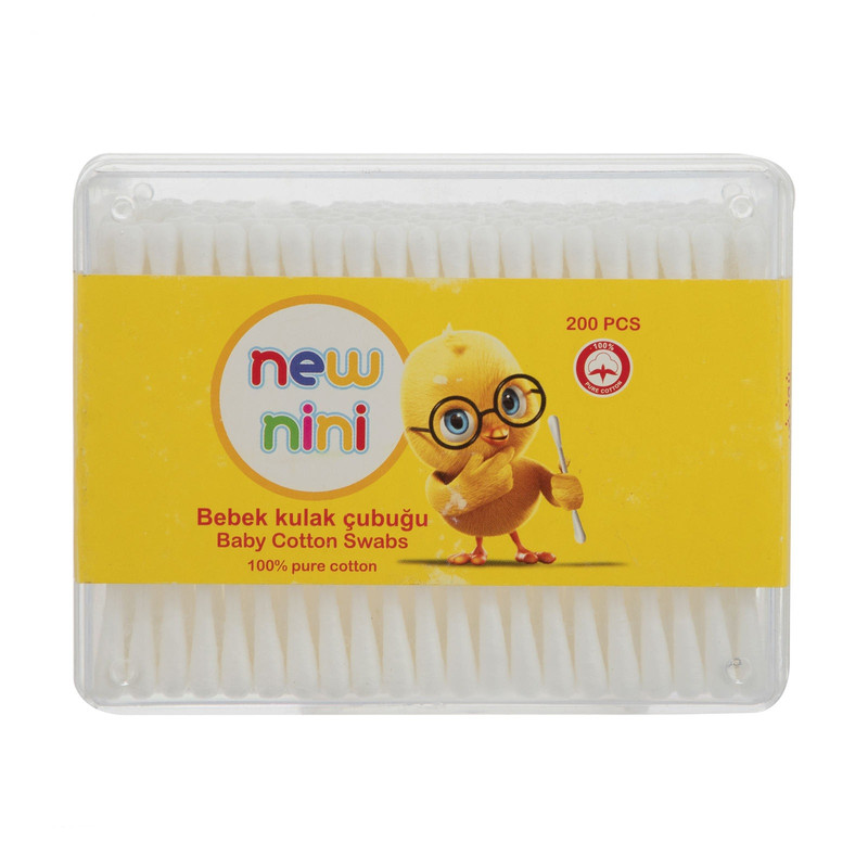 گوش پاک کن نیو نی نی مدل cotton بسته 200 عددی