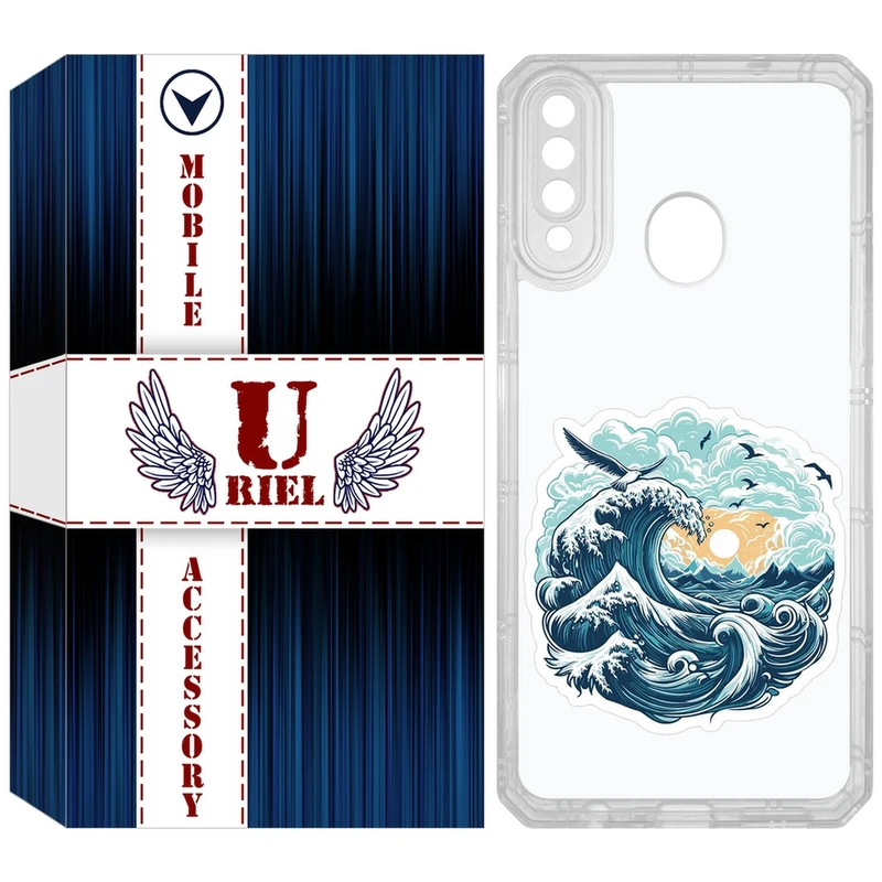 کاور یوریل مدل Clear کد 99 طرح موج دریا مناسب برای گوشی موبایل سامسونگ Galaxy A20s