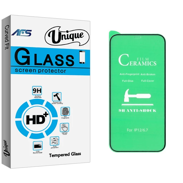 محافظ صفحه نمایش سرامیکی ای اف اس مدل Unique Glass مناسب برای گوشی موبایل اپل Iphone 12 Pro Max