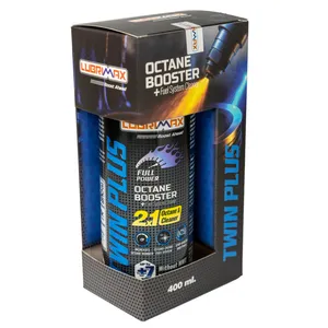 اکتان بوستر و مکمل سوخت خودرو بنزینی لوبریمکس مدل توئین پلاس حجم 400 میلی لیتر