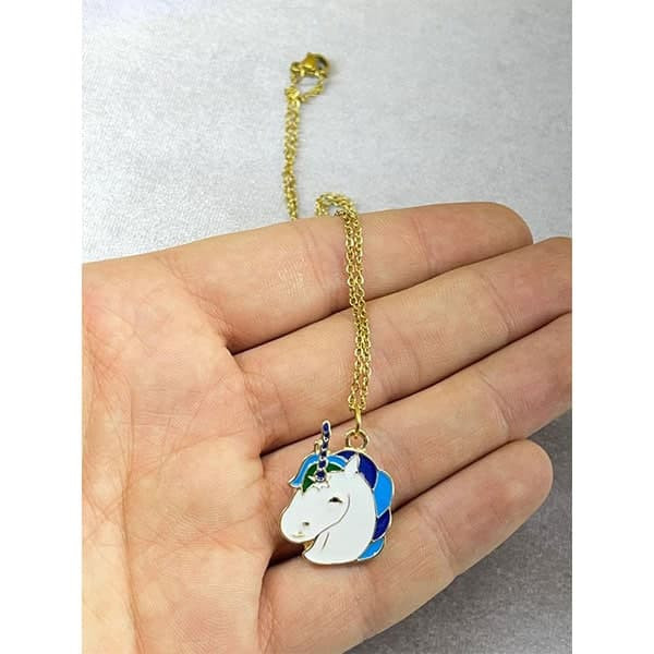 گردنبند دخترانه مدل اسب تک شاخ کد 40201 گردنبند دخترانه مدل اسب تک شاخ کد 40201