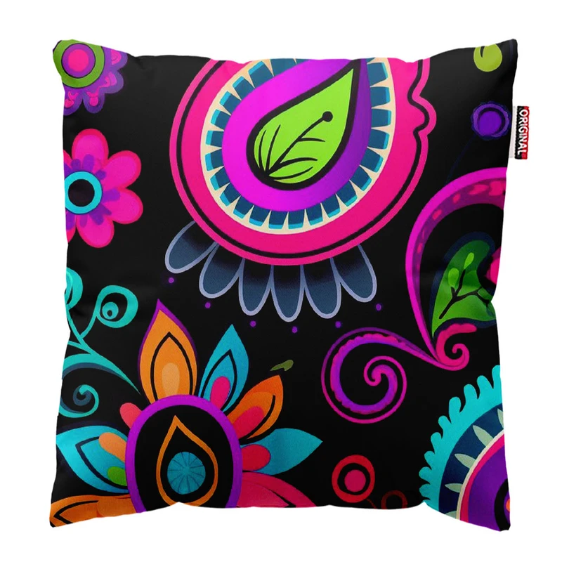 کوسن پاد آفرین طرح گل کد 1199 سایز 30*30 سانتی متر