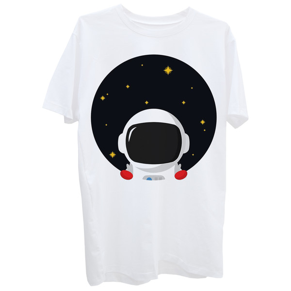 تی شرت آستین کوتاه زنانه طرح فضانورد کد Z336