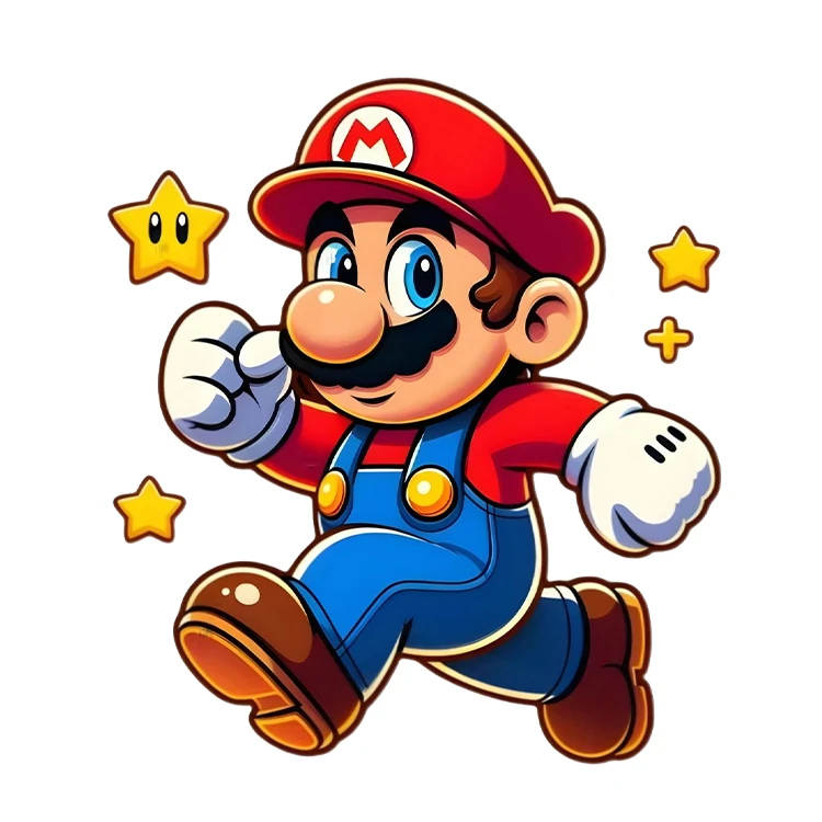 استیکر پارچه و لباس پاد آفرین مدل گیم طرح سوپرماریو کد S3420