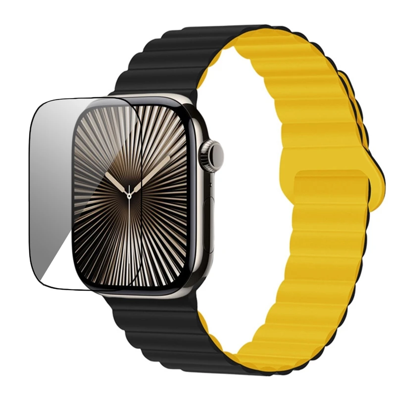 بند گوف مدل PMMA-2Csili مناسب برای اپل واچ سری 10 سایز 42 میلی متری به همراه محافظ صفحه نمایش