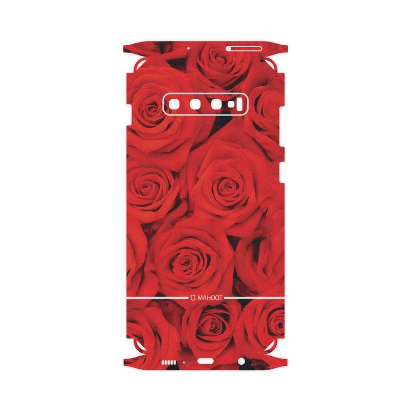 برچسب پوششی ماهوت مدل Red-Flower-FullSkin مناسب برای گوشی موبایل سامسونگ Galaxy S10 Plus