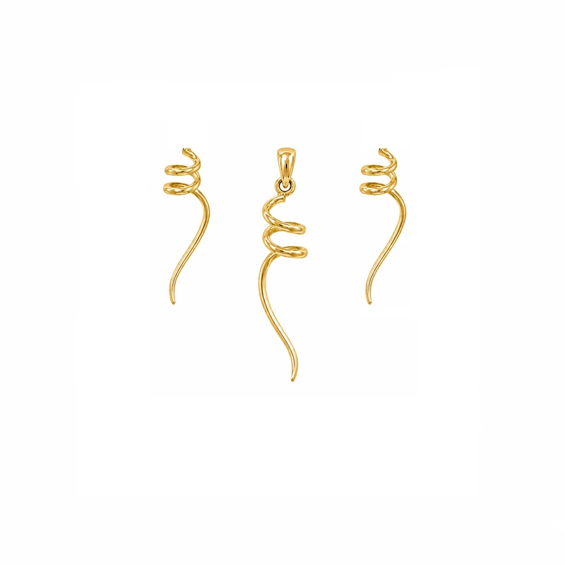 نیم ست طلا 18 عیار زنانه مان گالری مدل فنر کد HS01-0005300