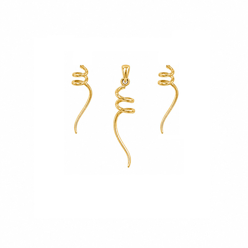نیم ست طلا 18 عیار زنانه مان گالری مدل فنر کد HS01-0005300