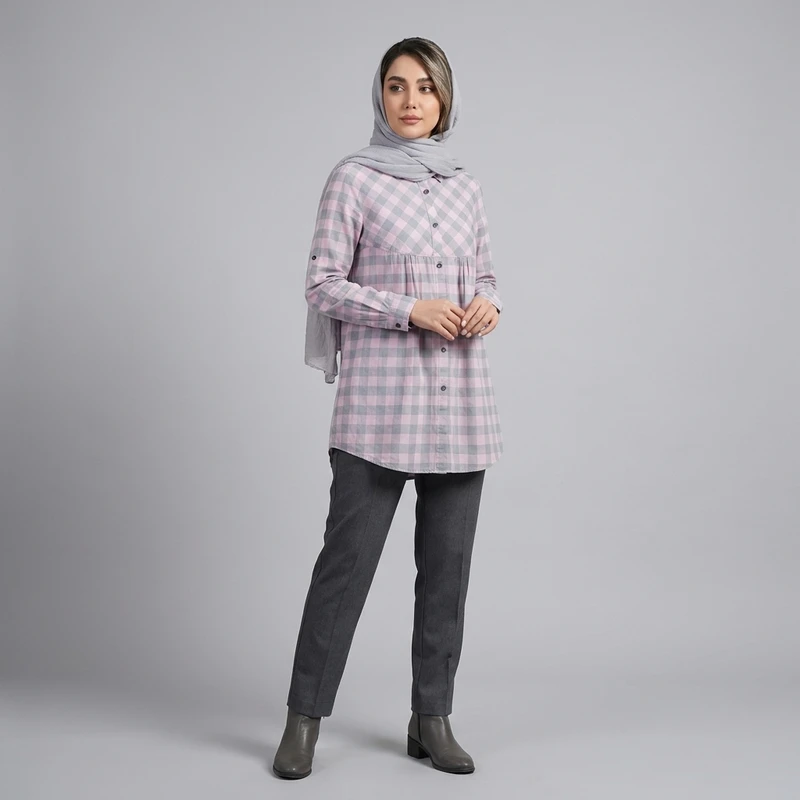 مانتو روی زانو زنانه مدل شکوفه