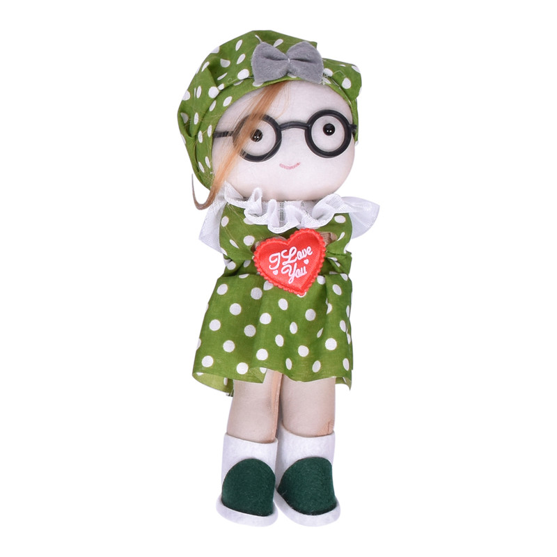 عروسک طرح عینکی مدل دختر روسی کد 33991 ارتفاع 23 سانتی متر