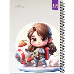 دفتر نقاشی 150 برگ انتشارات  بله مدل رحلی طرح فانتزی دختر فضانورد کد A4-P455