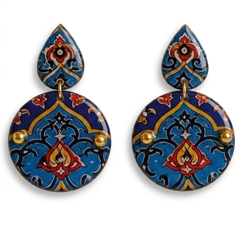 گوشواره رز رزین مدل گنبد ایرانی