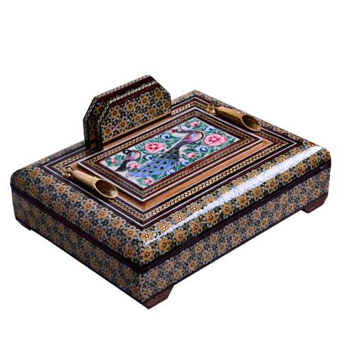 قلمدان خاتم کاری مدل گلزار کد go-20